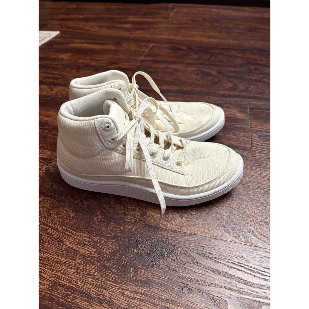 Allbirds Canvas Pacer Mid Sneakers Natural White Womens Size 7 Eco Friendly Shoe